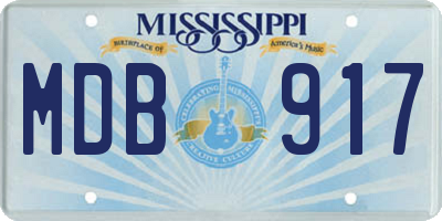 MS license plate MDB917