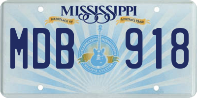 MS license plate MDB918