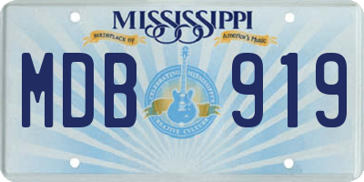 MS license plate MDB919
