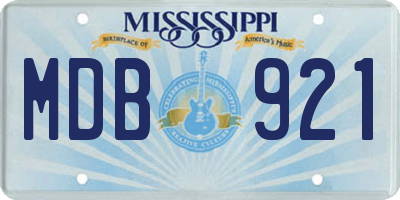 MS license plate MDB921