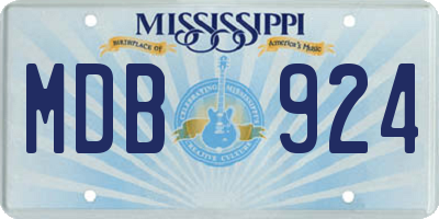 MS license plate MDB924