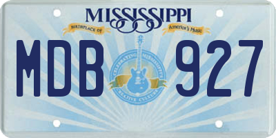 MS license plate MDB927