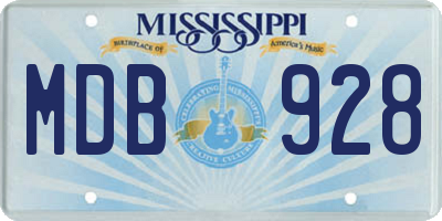 MS license plate MDB928