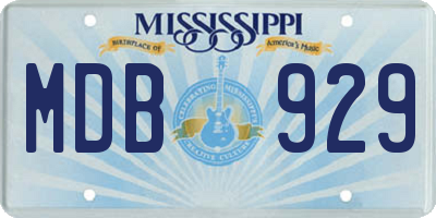 MS license plate MDB929