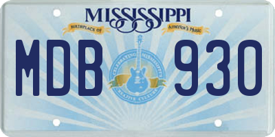 MS license plate MDB930