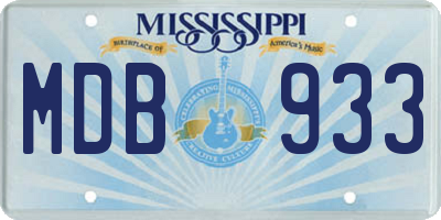 MS license plate MDB933
