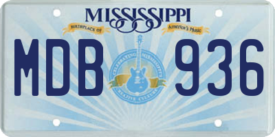 MS license plate MDB936