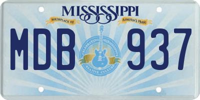 MS license plate MDB937