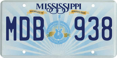 MS license plate MDB938