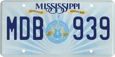 MS license plate MDB939