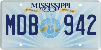MS license plate MDB942