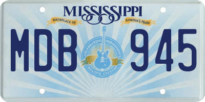 MS license plate MDB945