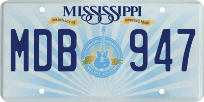 MS license plate MDB947