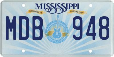 MS license plate MDB948