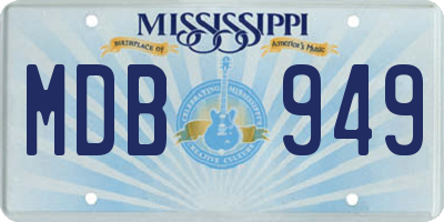 MS license plate MDB949