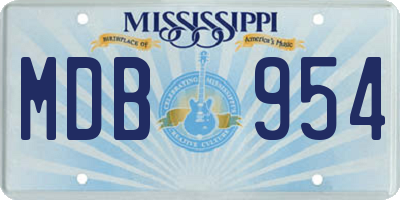 MS license plate MDB954