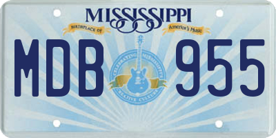 MS license plate MDB955