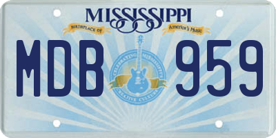 MS license plate MDB959