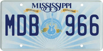 MS license plate MDB966