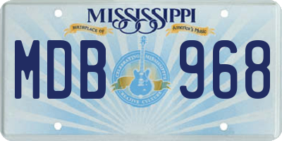 MS license plate MDB968