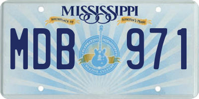 MS license plate MDB971