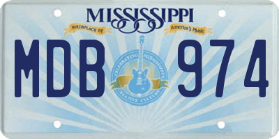 MS license plate MDB974