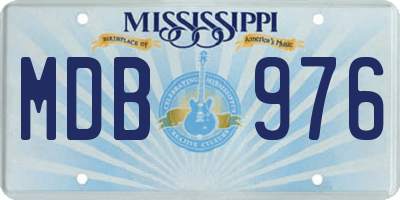 MS license plate MDB976
