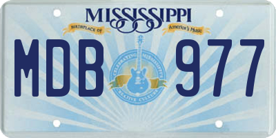 MS license plate MDB977