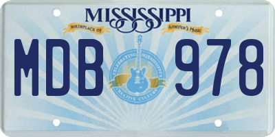 MS license plate MDB978
