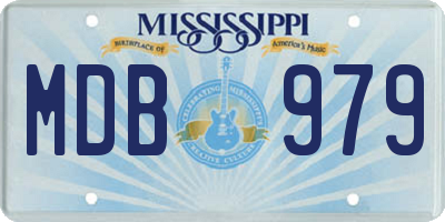 MS license plate MDB979