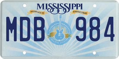 MS license plate MDB984