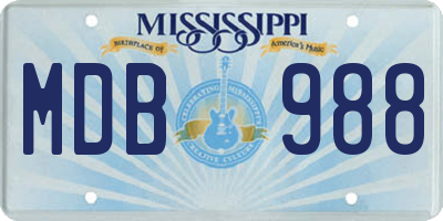 MS license plate MDB988