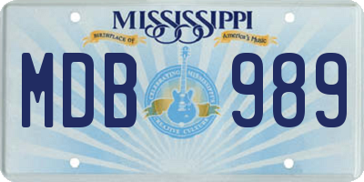 MS license plate MDB989