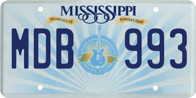 MS license plate MDB993