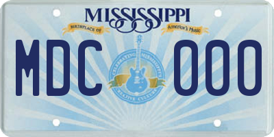 MS license plate MDC000