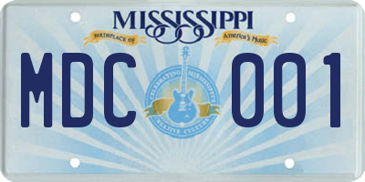 MS license plate MDC001
