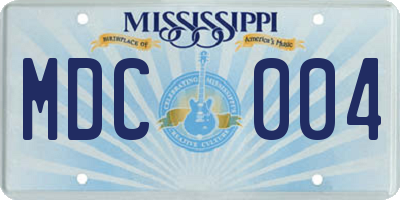 MS license plate MDC004