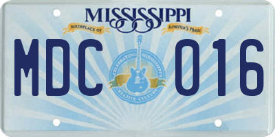 MS license plate MDC016