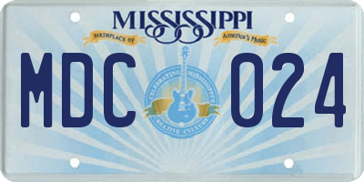 MS license plate MDC024