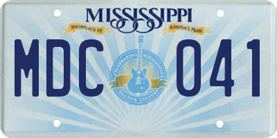 MS license plate MDC041
