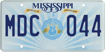 MS license plate MDC044