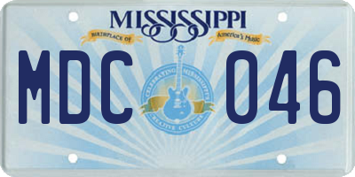 MS license plate MDC046
