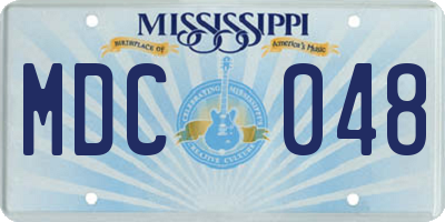 MS license plate MDC048