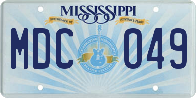 MS license plate MDC049