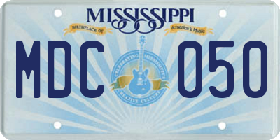 MS license plate MDC050