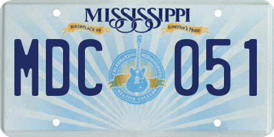 MS license plate MDC051