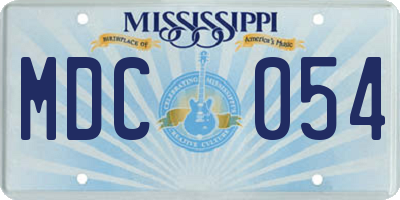 MS license plate MDC054