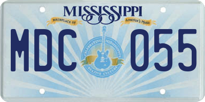 MS license plate MDC055