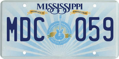 MS license plate MDC059