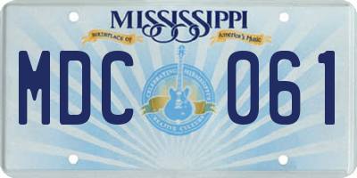 MS license plate MDC061